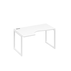 Стол "Классика" левый на металлокаркасе QUATTRO эргономичный белый премиум / металлокаркас белый
