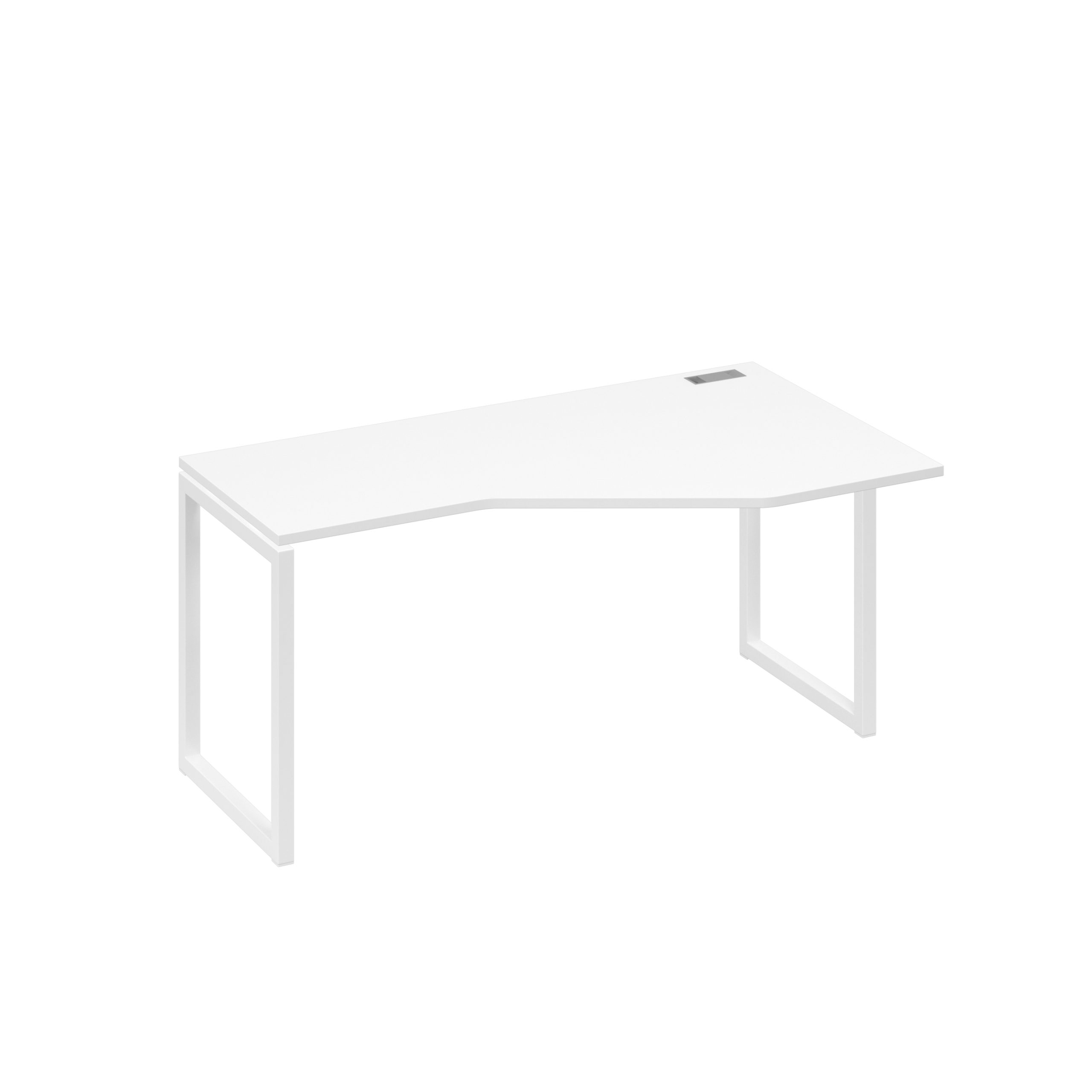 Стол "Техно" металлокаркас QUATTRO эргономичный правый белый премиум / металлокаркас белый