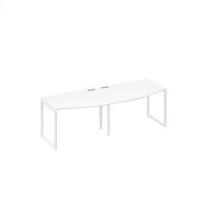 Рабочая станция столы Техно (2х120) на металлокаркасе DUE белый премиум / металлокаркас белый