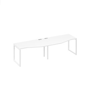 Рабочая станция столы Техно (2х140) каркас DUE металлический белый премиум / металлокаркас белый