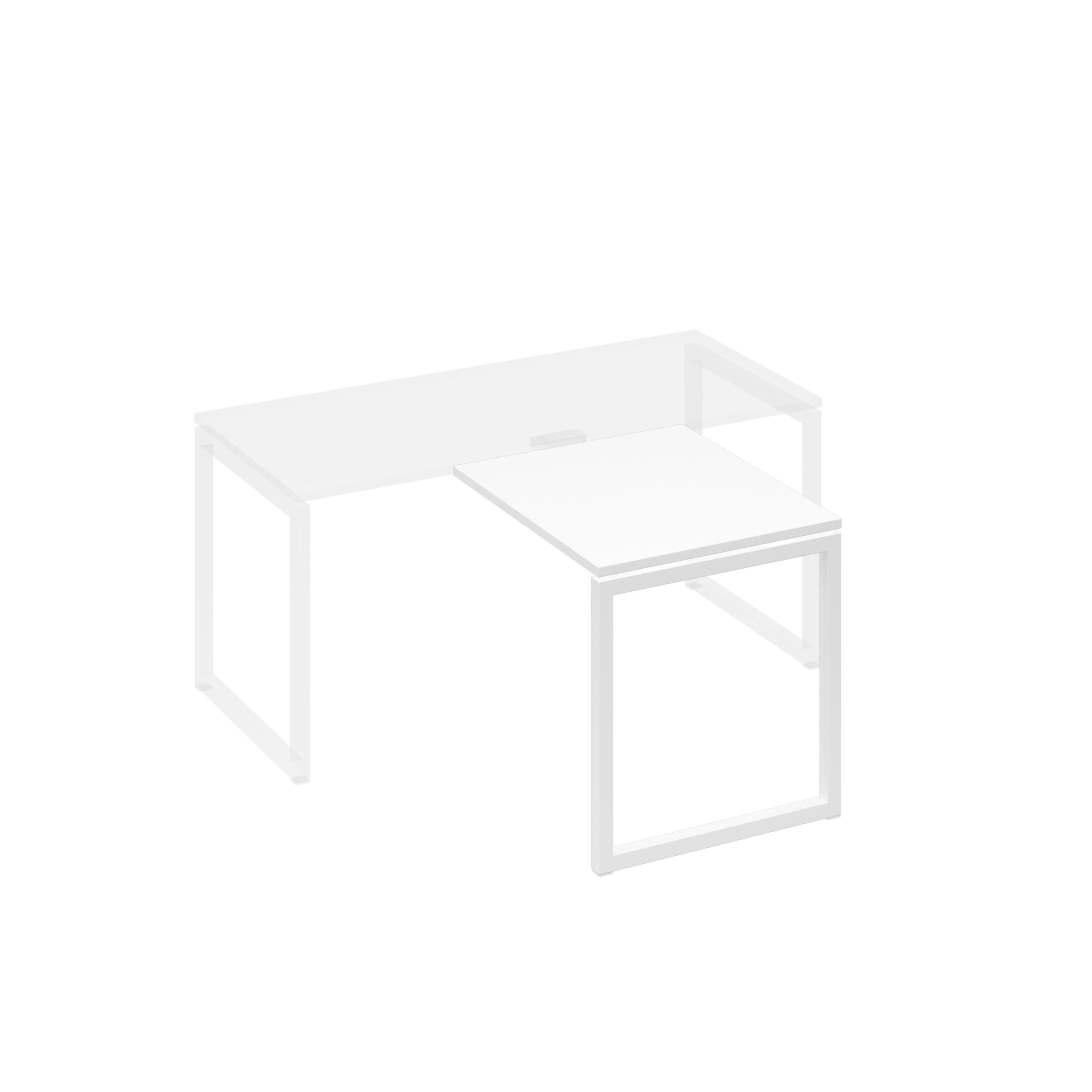 Брифинг-приставка каркасе QUATTRO металлический белый премиум / металлокаркас белый