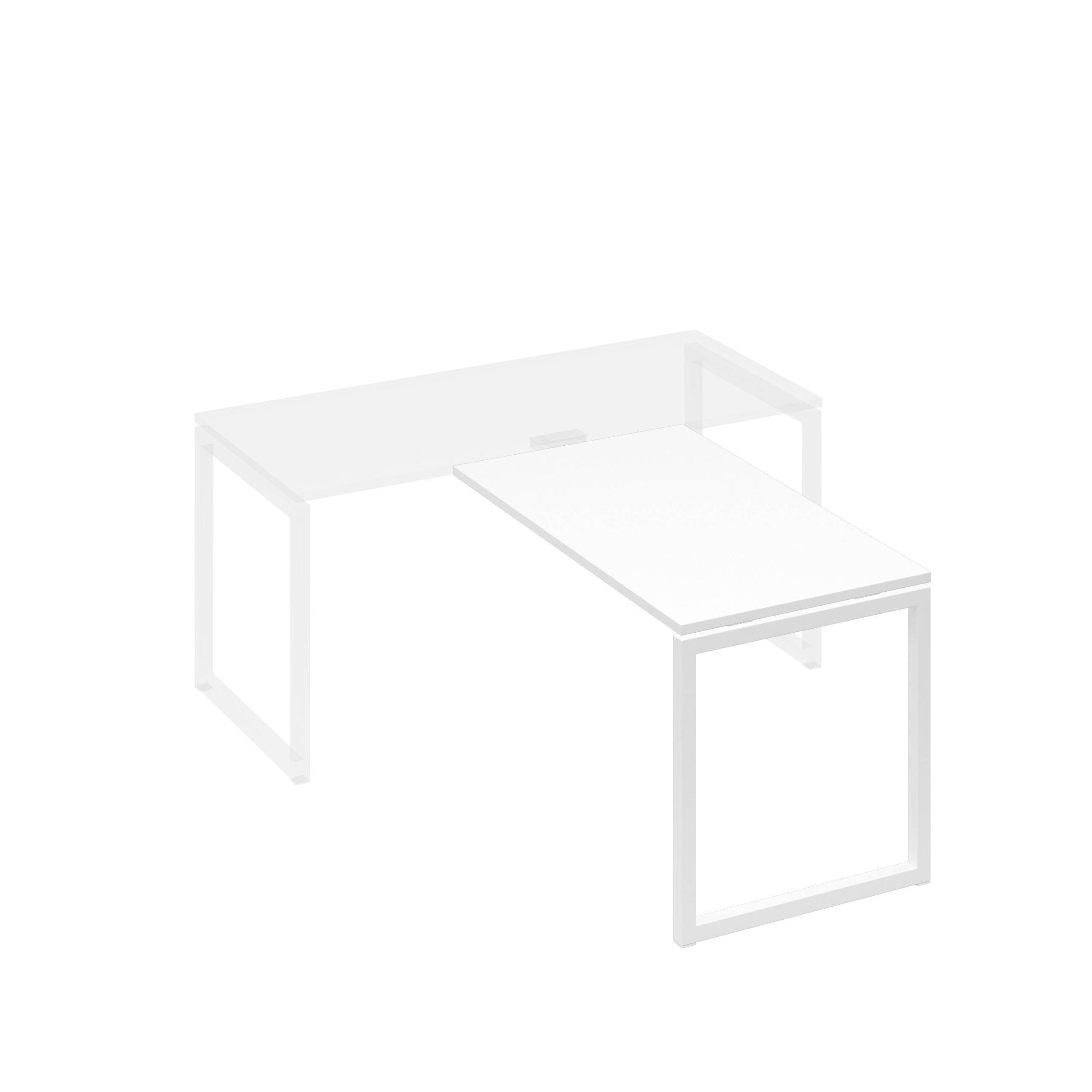 Брифинг-приставка на металлокаркасе QUATTRO белый премиум / металлокаркас белый