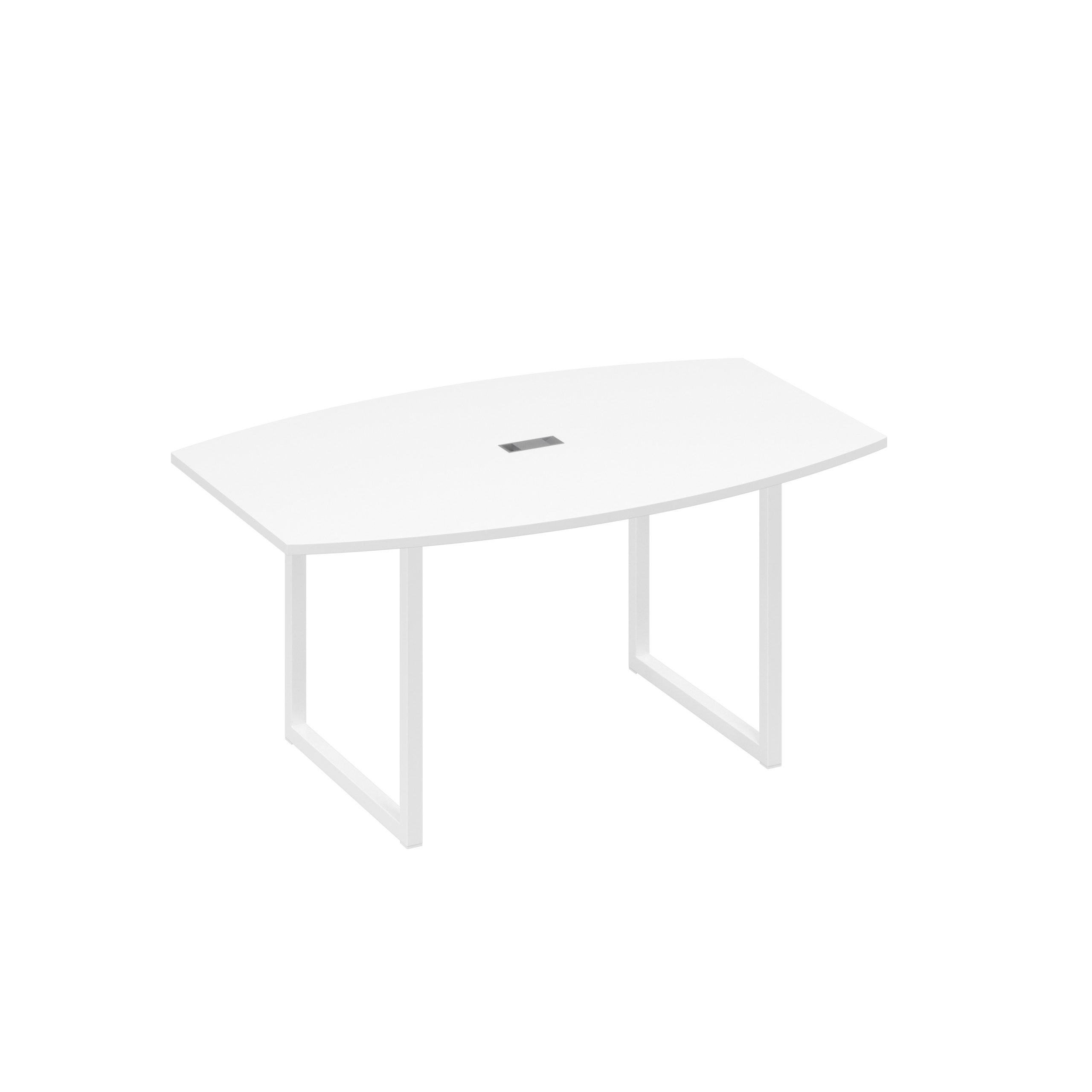 Стол 160 для переговоров на каркасе QUATTRO белый премиум / металлокаркас белый