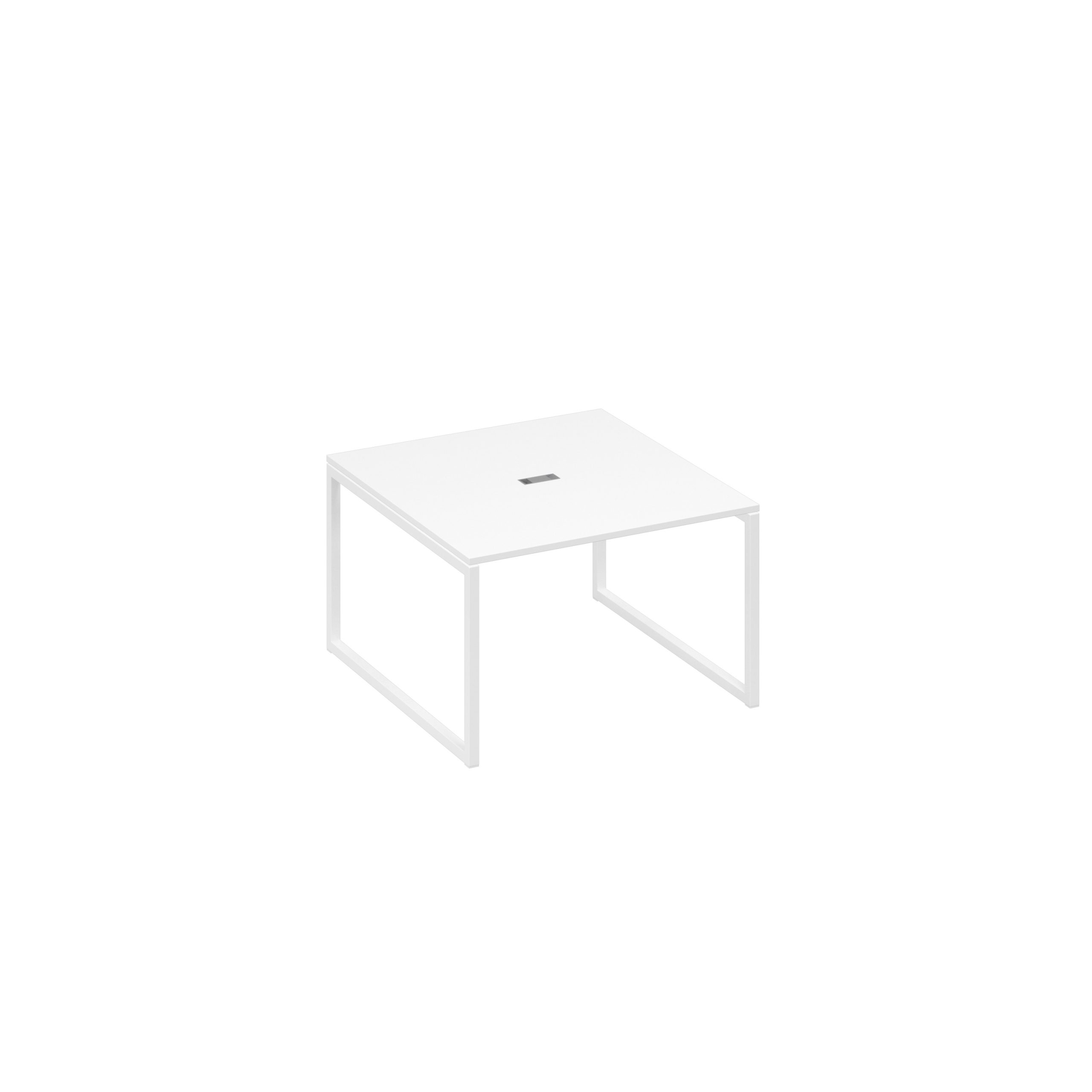 Стол 120 на металлокаркасе QUATTRO переговорный белый премиум / металлокаркас белый