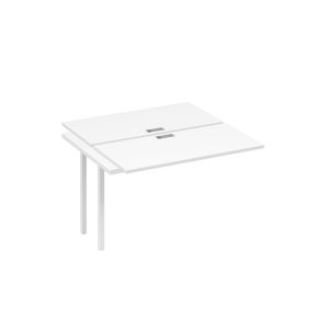 Секция стола рабочей станции на каркасе DUE (2х120) белый премиум / металлокаркас белый