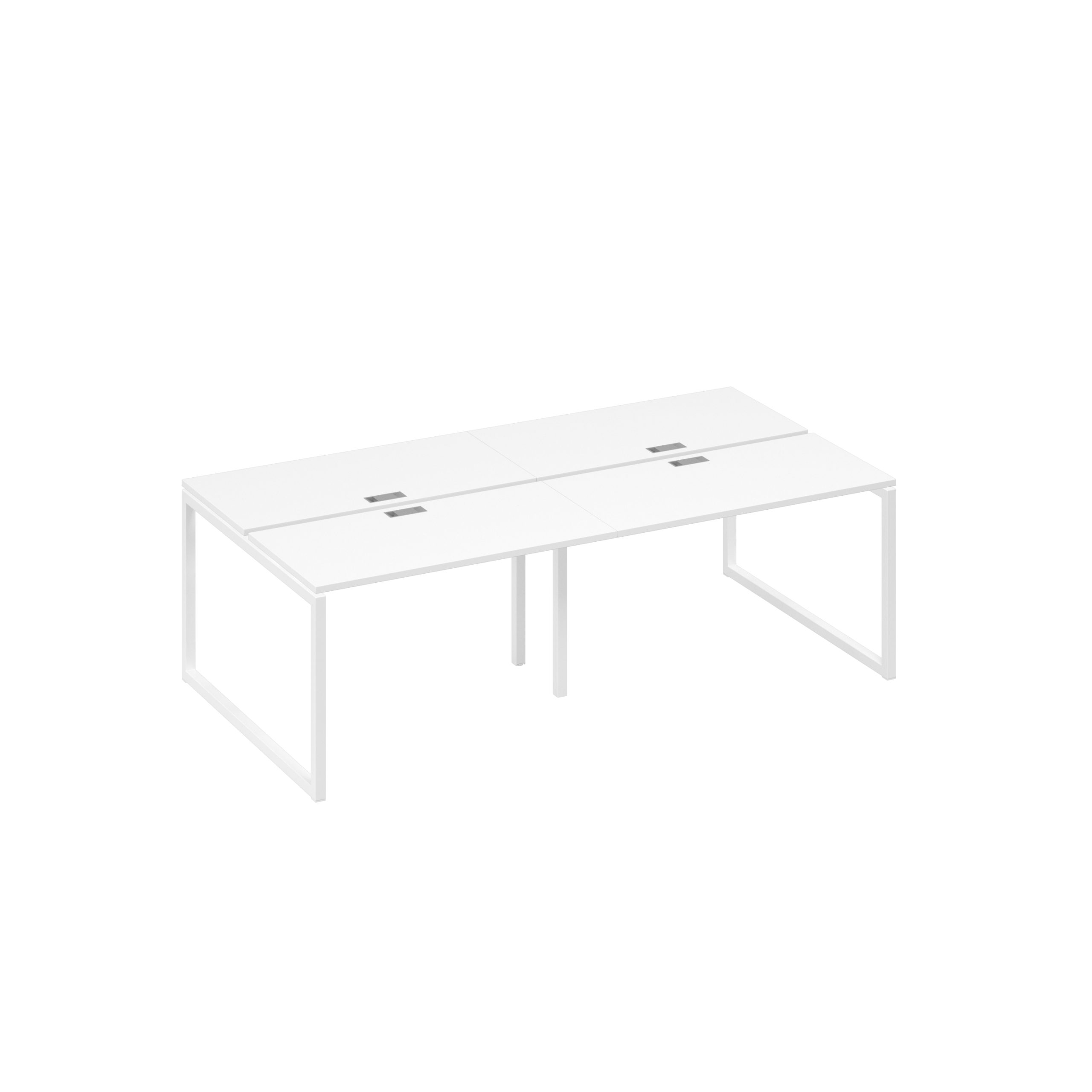 Станция 4х120 рабочая на металлокаркасе QUATTRO белый премиум / металлокаркас белый