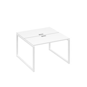 Рабочая станция с опорами QUATTRO (2х120) белый премиум / металлокаркас белый