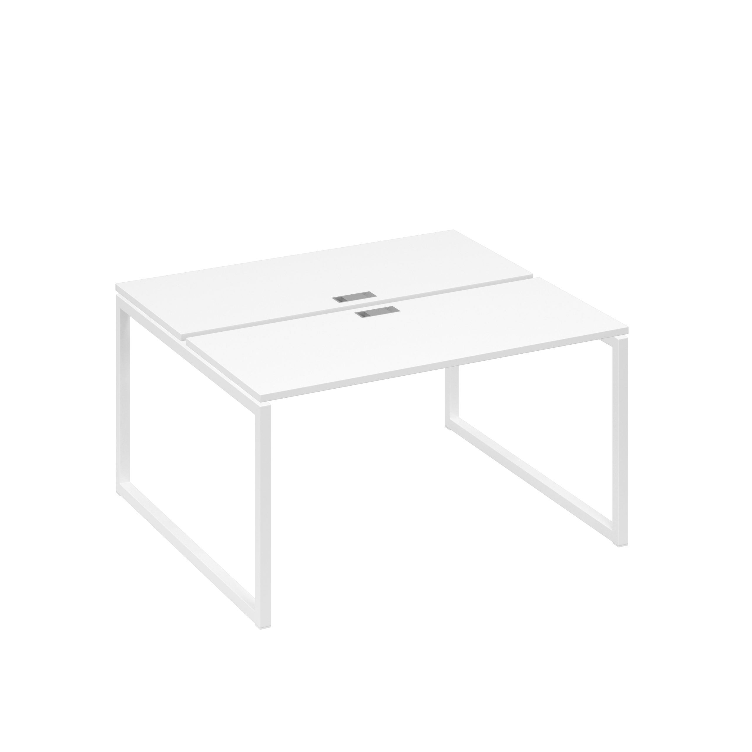 Станция (2х140) офисная с металлокаркасом QUATTRO белый премиум / металлокаркас белый