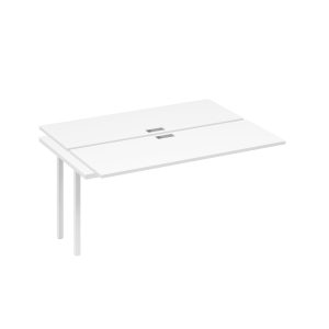 Секция рабочей станции на опорах DUE 2х160 белый премиум / металлокаркас белый