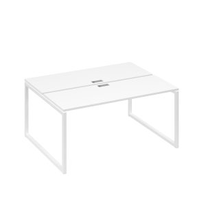 Рабочая станция каркасе QUATTRO (2х160) белый премиум / металлокаркас белый