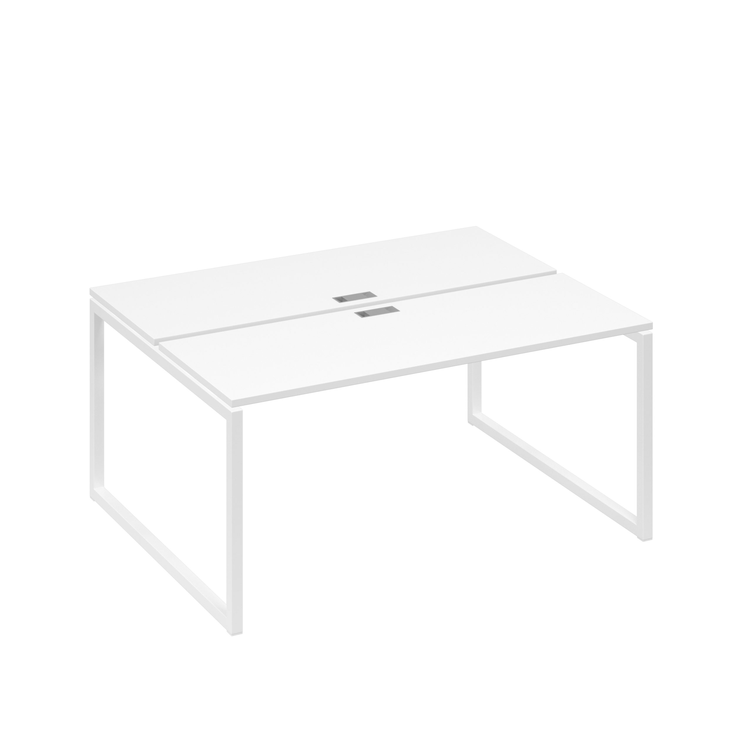 Рабочая станция каркасе QUATTRO (2х160) белый премиум / металлокаркас белый