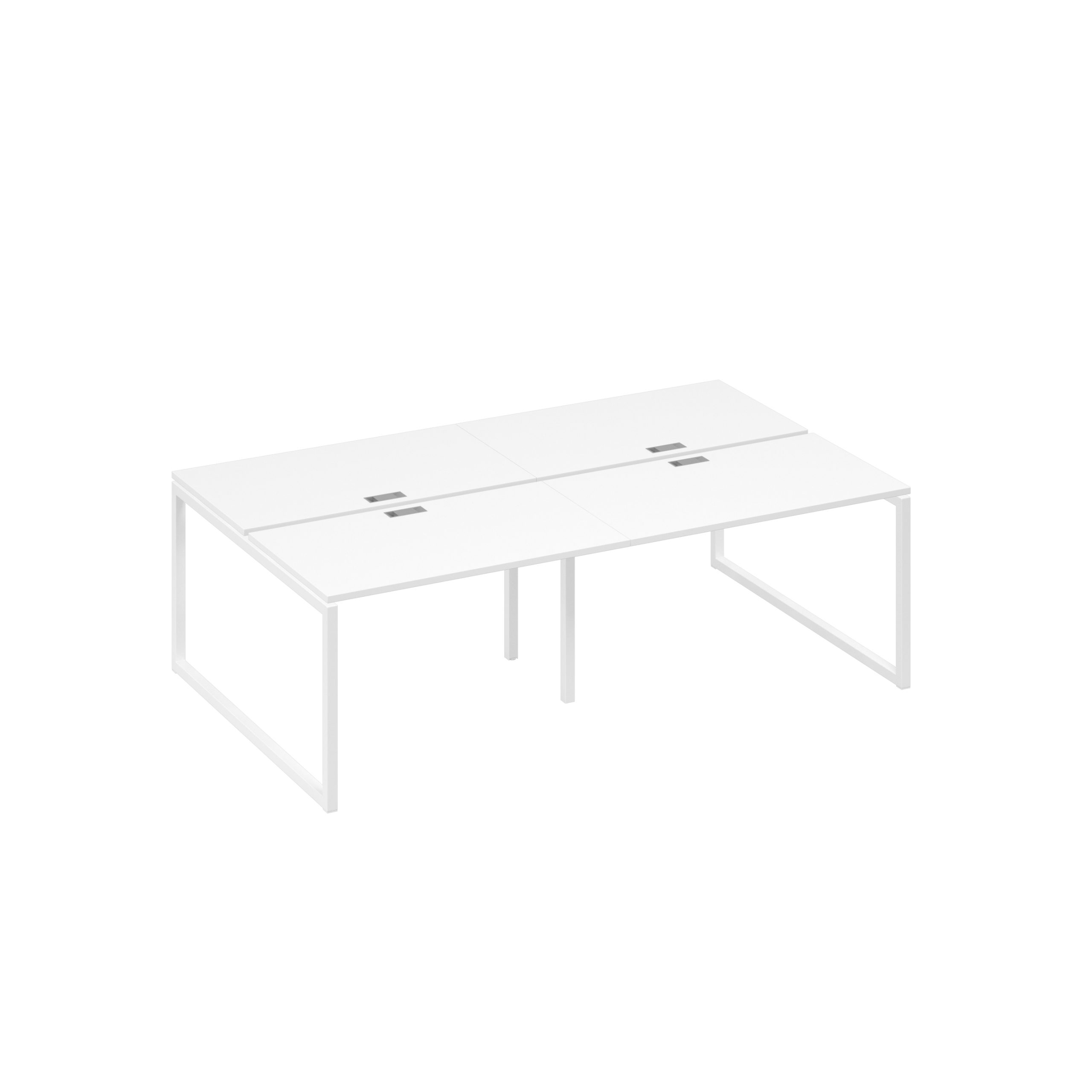 Станция на металлокаркасе QUATTRO 4х120 офисная белый премиум / металлокаркас белый