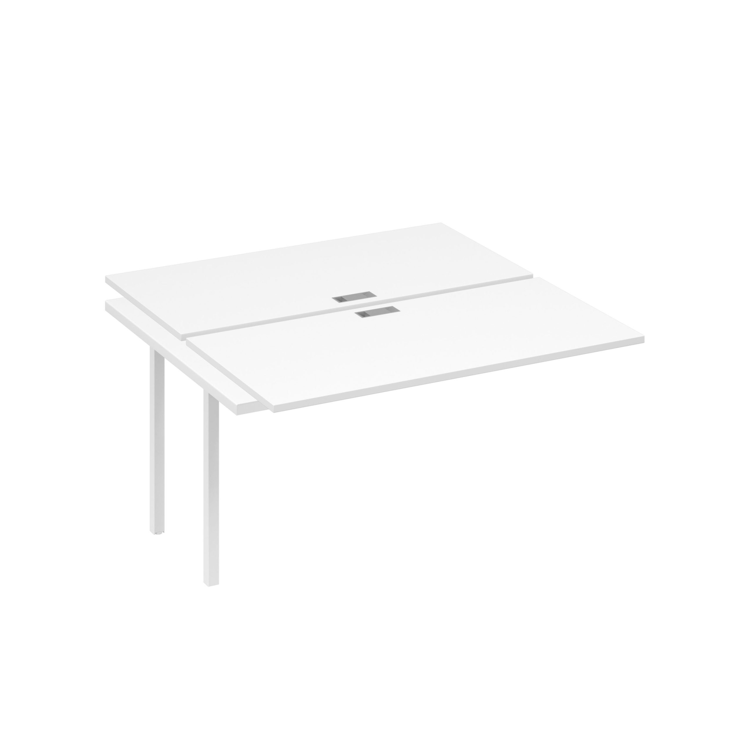 Секция стола станции на каркасе QUATTRO 2х140 белый премиум / металлокаркас белый