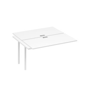 Секция рабочей станции на опорах DUE (2х140) белый премиум / металлокаркас белый