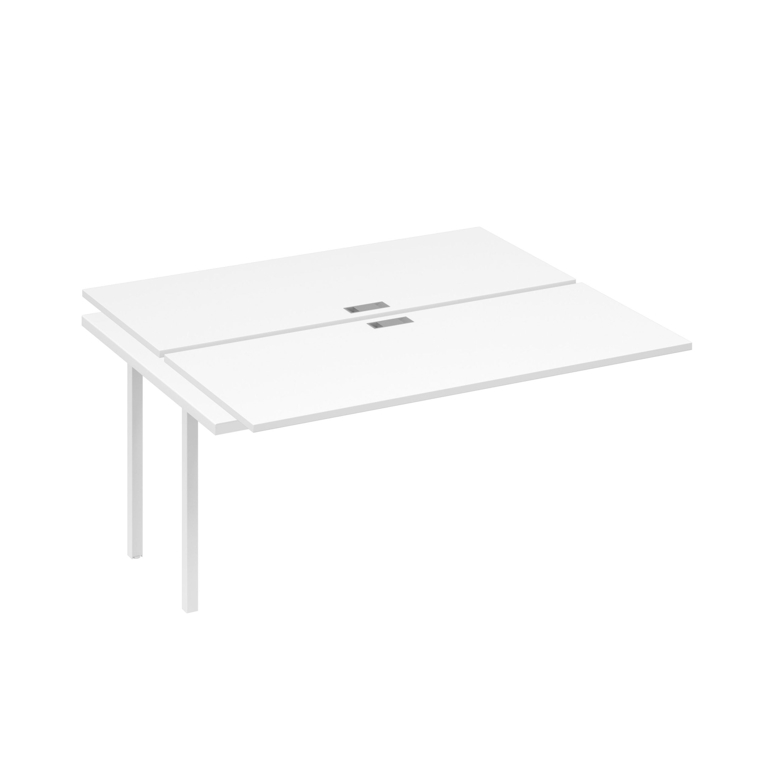 Секция стола рабочей станции на металлокаркасе DUE (2х160) белый премиум / металлокаркас белый