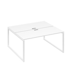 Рабочая станция (2х160) с опорами QUATTRO белый премиум / металлокаркас белый