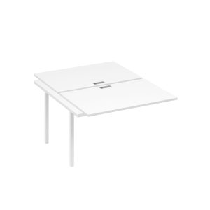 Секция стола рабочей станции на металлокаркасе DUE (2х120) белый премиум / металлокаркас белый