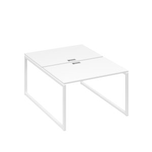 Станция офисная (2х120) на металлокаркасе QUATTRO белый премиум / металлокаркас белый