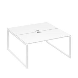 Станция (2х160) рабочая на каркасе QUATTRO белый премиум / металлокаркас белый