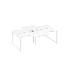 Рабочая станция (4х120) опоры QUATTRO столы Классика белый премиум / металлокаркас белый