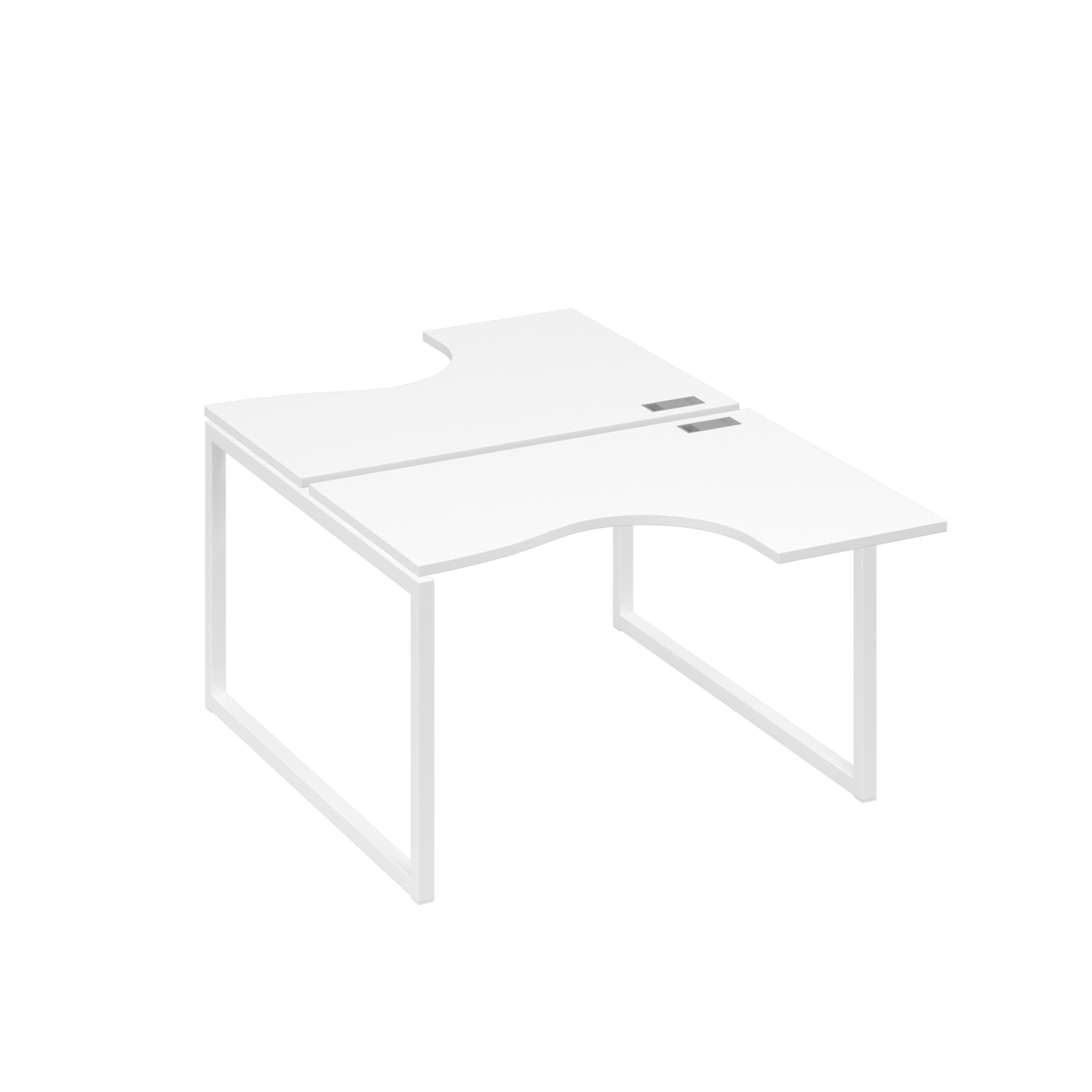 Рабочая станция эргономичная Классика каркас QUATTRO (2х120) белый премиум / металлокаркас белый