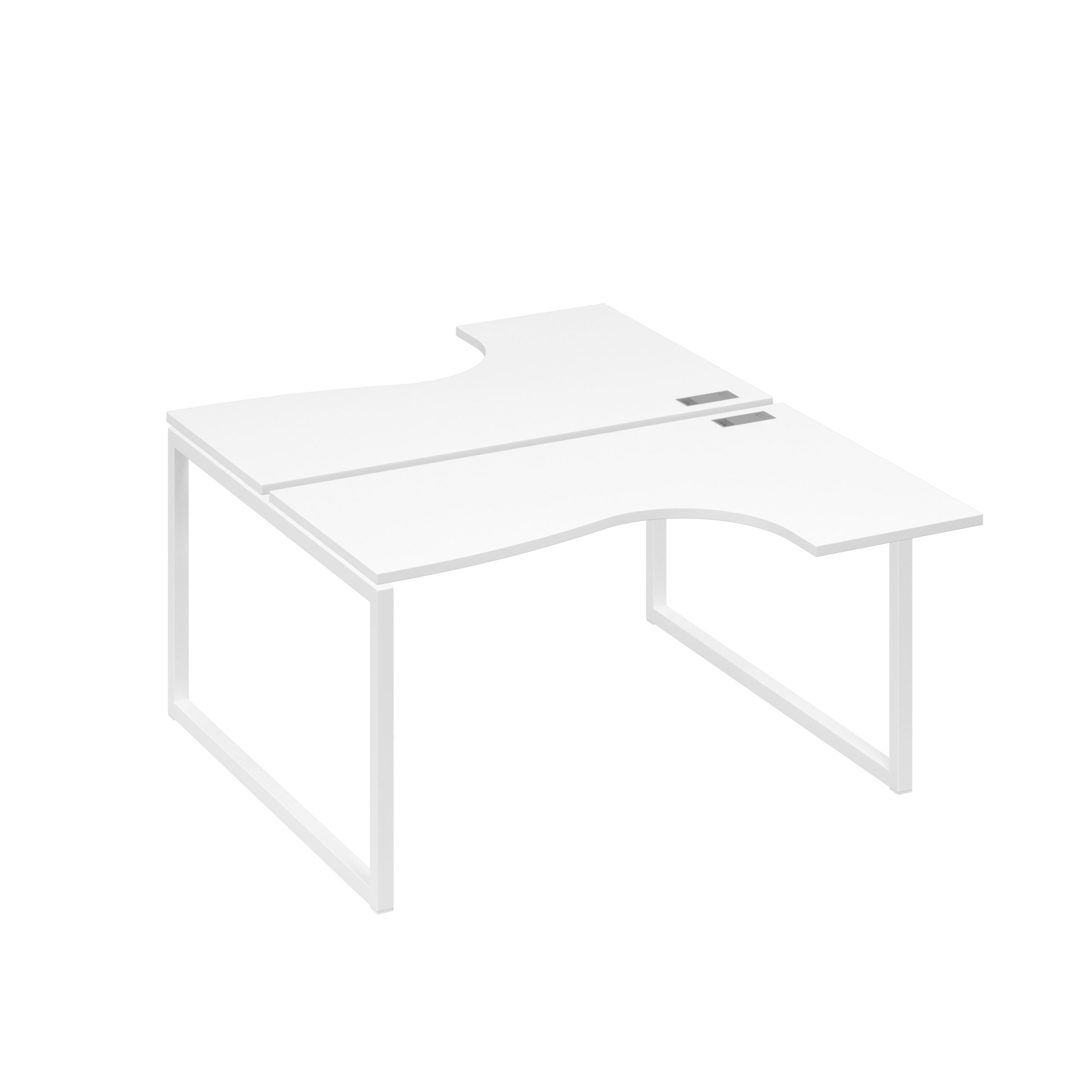 Рабочая станция каркас QUATTRO столы Классика (2х140) белый премиум / металлокаркас белый