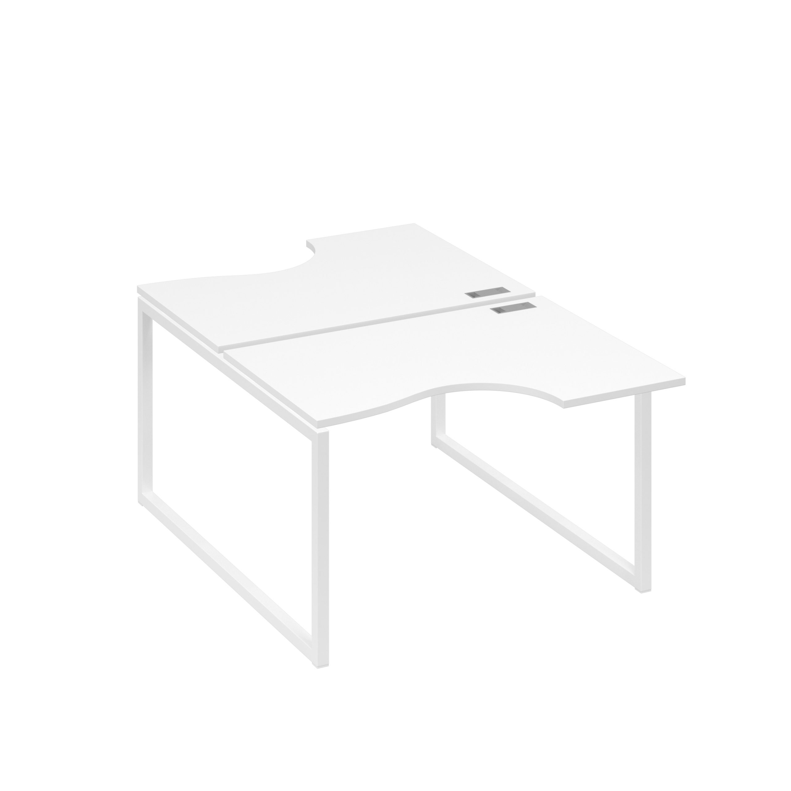 Рабочая станция столы Классика QUATTRO (2х120) белый премиум / металлокаркас белый