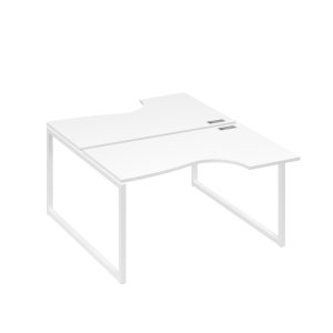 Рабочая станция каркас QUATTRO (2х140) столы Классика белый премиум / металлокаркас белый