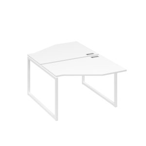 Станция каркас QUATTRO столы (2х120) эргономичные Техно белый премиум / металлокаркас белый