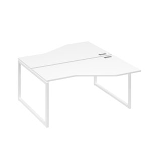 Рабочая станция со столами Техно (2х160) каркас QUATTRO белый премиум / металлокаркас белый