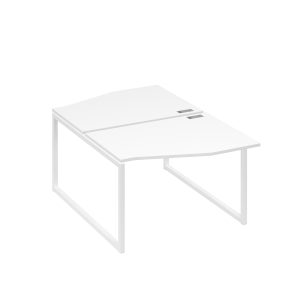 Рабочая станция каркас QUATTRO (2х120) столы Техно белый премиум / металлокаркас белый