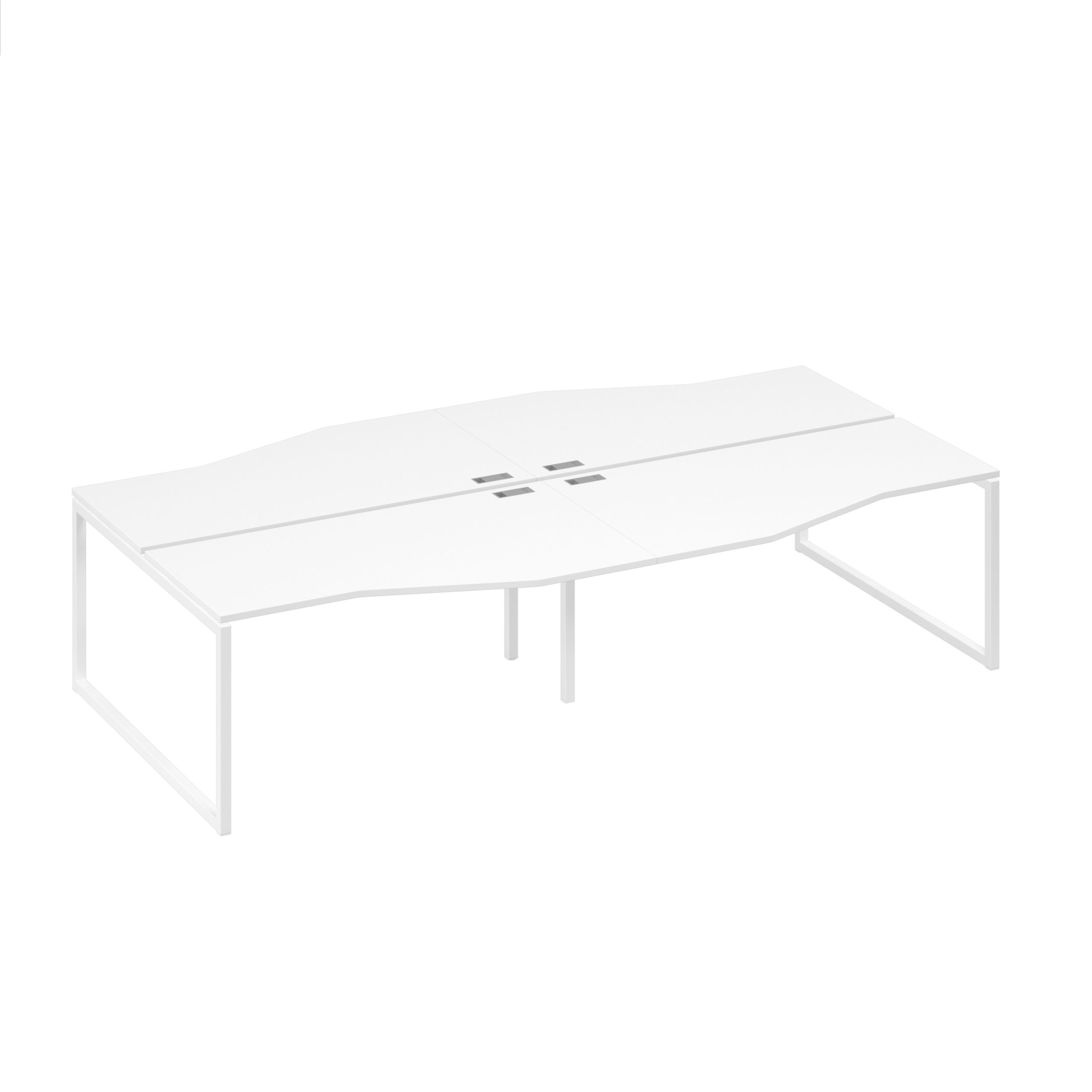 Рабочая станция (4х160) столы Техно каркас QUATTRO металл белый премиум / металлокаркас белый