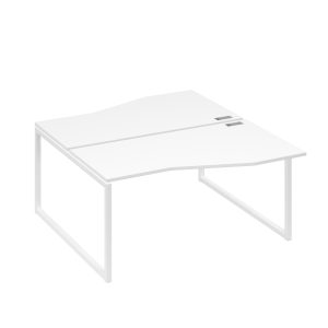 Станция каркас QUATTRO столы 2х160 Техно эргономичные белый премиум / металлокаркас белый