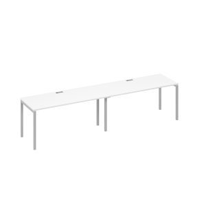 Рабочая станция 2х160 каркас DUE белый премиум / металлокаркас серый