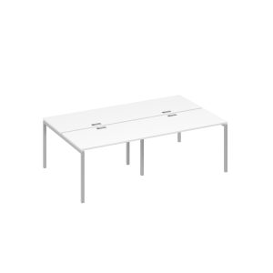 Рабочая станция на металлокаркасе DUE (4х120) белый премиум / металлокаркас серый