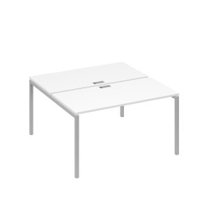 Рабочая станция опоры DUE 2х140 белый премиум / металлокаркас серый