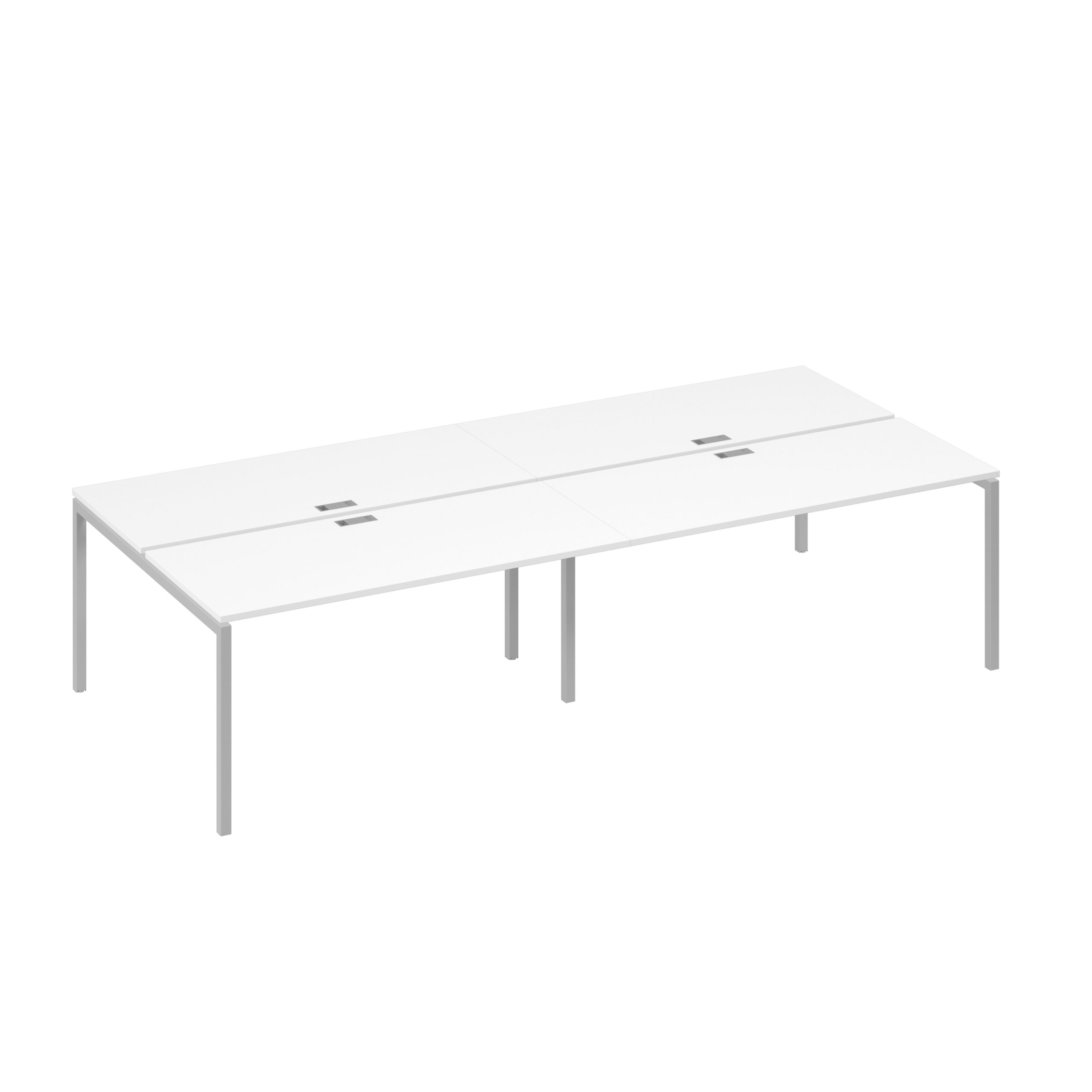 Станция рабочая 4х160 с металлокаркасом DUE белый премиум / металлокаркас серый