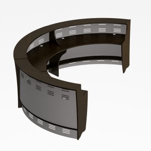 Вариант компоновки N 1 (Три модуля 60 грд.,изогнутых наружу) венге темный