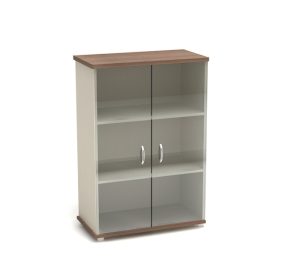 К109 Модерн (М46+М47+БСКТ410*2+ФС03*2 ) Стеллаж средний со стеклом 855х442х1282