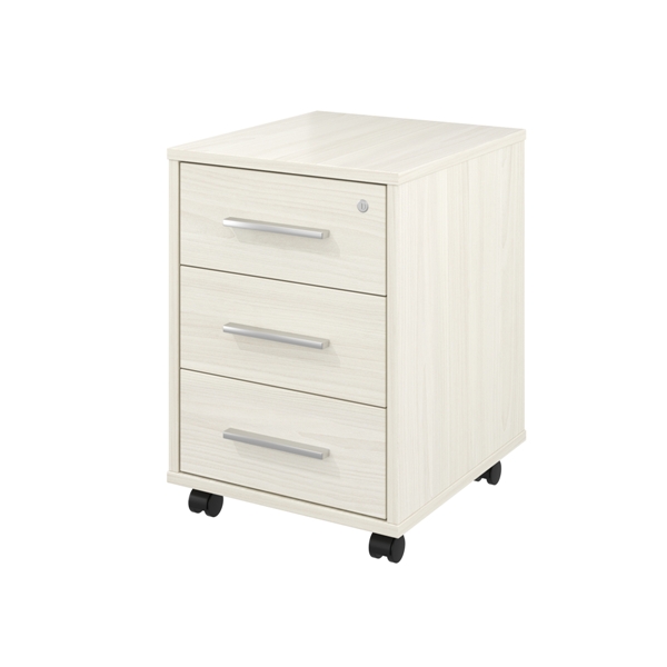 Тумба выкатная 3 ящика с замком 406х446х570