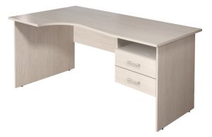 КМ78 Монолит (СМ7Л+ТМ11) Стол кривол. с тумбой Л 1604х904(704)х756