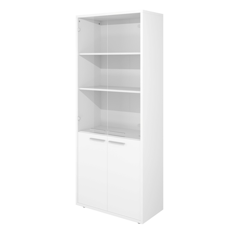 Шкаф высокий 800х400х1980 (ДБ24+ДБ27*2+ДБ45П*2+ДБ48*2) стекло прозрачное