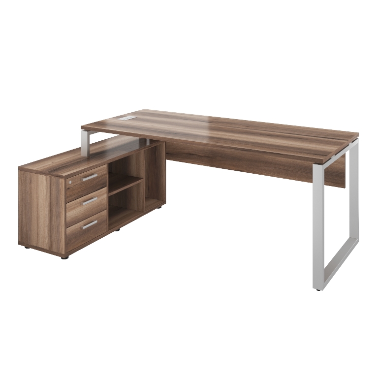 Стол на м/к опорная тумба слева (1980х1235х760) (MON.БОО.ОСЗ-80+MON.БПП.ОТ-75(Л)+MON.БМ.КТ-180+MON.А